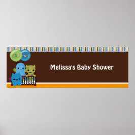 Póster Peek a Boo MONSTERS Banner de Baby Shower PABC #3