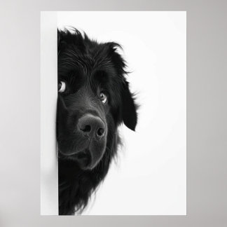 Póster Peek-a-Boo Pup – Funny Dog Photography Print”