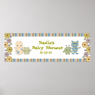 Póster Peeking Monsters Baby Shower Banner