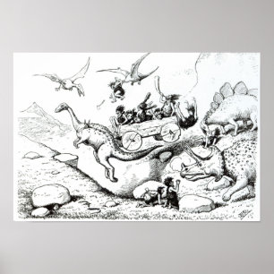 Póster Peeps prehistóricos, 1894