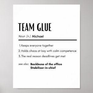Póster Pega de equipo Definición Nombre Personalizado Com