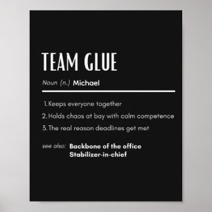 Póster Pegamento de Equipo Nombre Personalizado Compañero