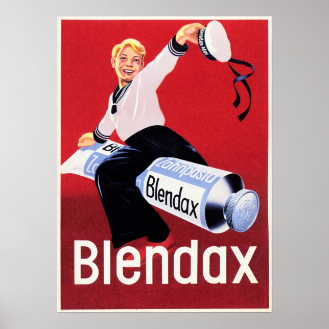 Póster Pegamento dental BLENDAX Sonriente Sailor Boy Old  (Frente)