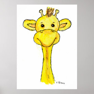 Póster Pegándose el cuello hacia fuera