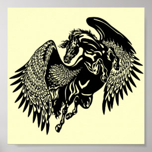 Póster Pegaso negro