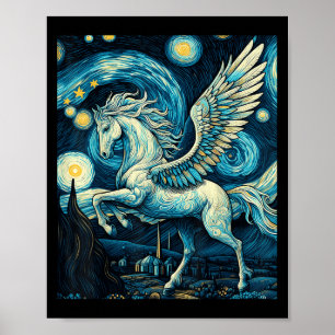 Póster Pegasus Bajo El Cielo De La Noche Starry Christm G