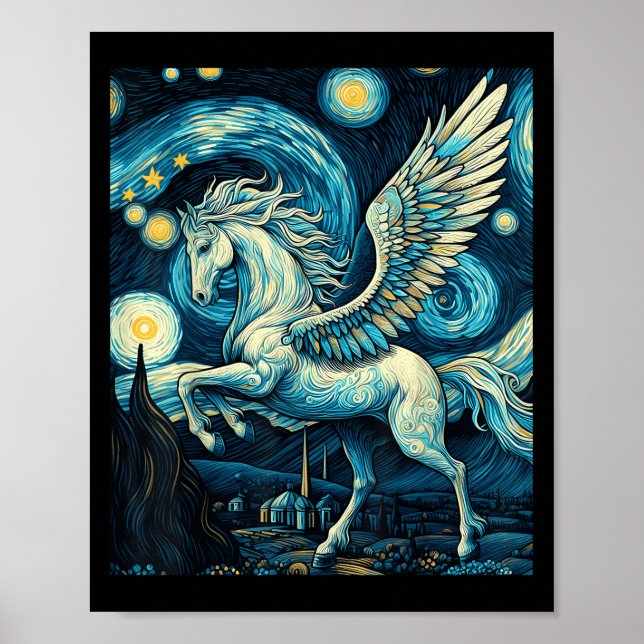 Póster Pegasus Bajo El Cielo De La Noche Starry Christm G (Frente)