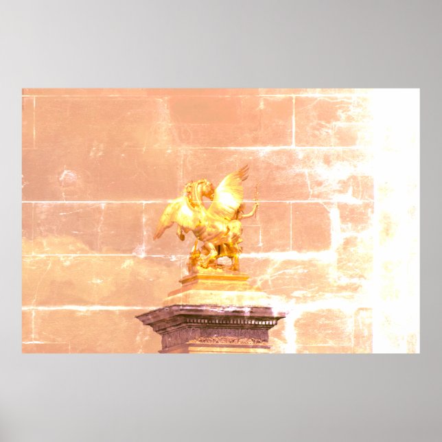 Póster Pegasus – bronze statue Paris – Emmanuel Frémiet (Frente)