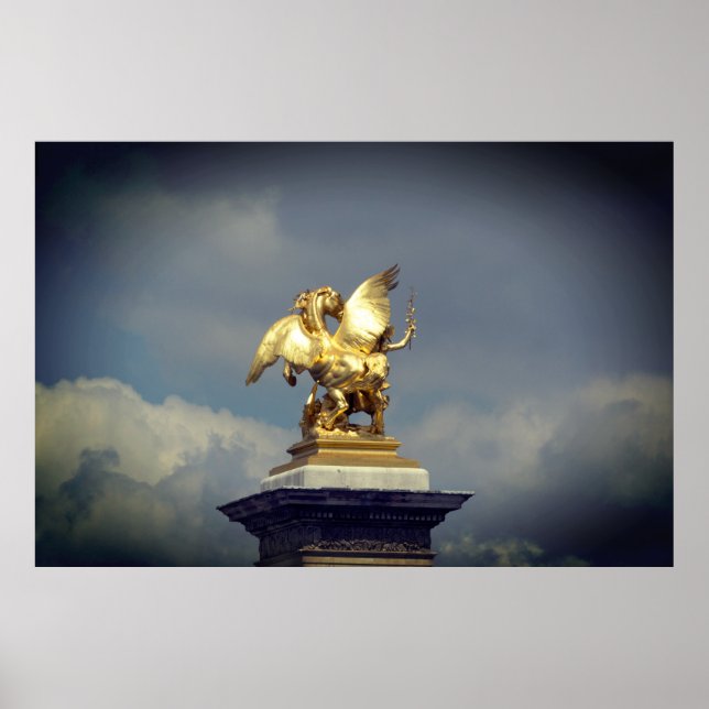 Póster Pegasus – bronze statue Paris – Emmanuel Frémiet (Frente)