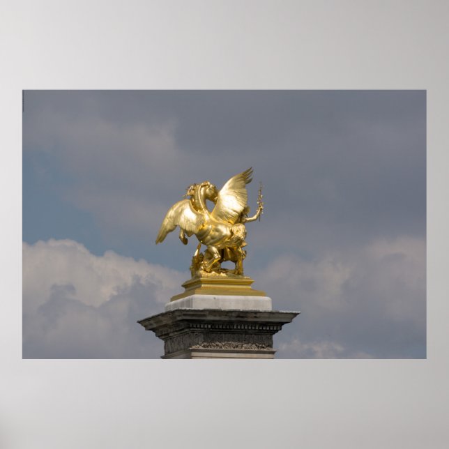 Póster Pegasus – bronze statue Paris – Emmanuel Frémiet (Frente)