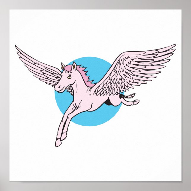Póster pegasus de vuelo lindo (Frente)