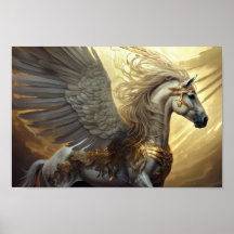 Pegasus, el caballo alado en los goldos y grises