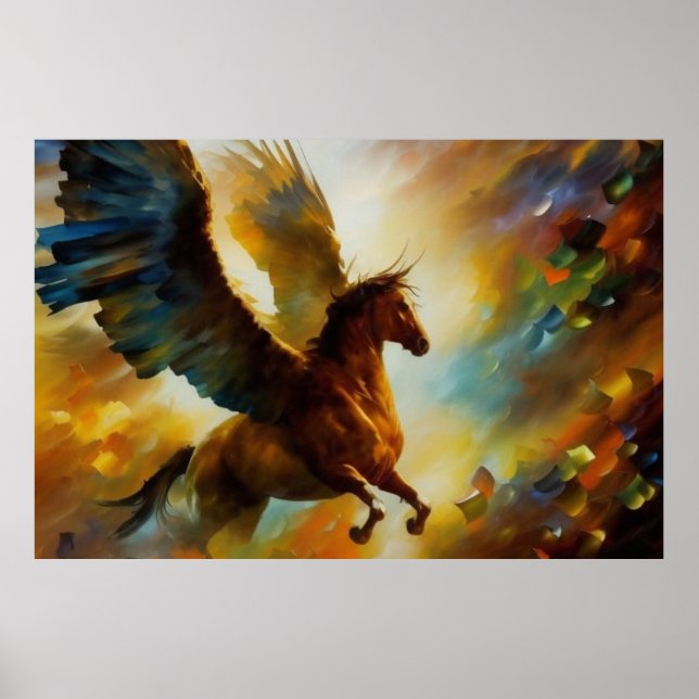 Póster Pegasus, el caballo mitológico griego moderno (Frente)