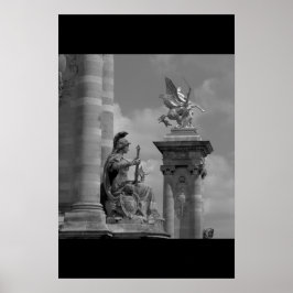 Póster Pegasus Pont Alexandre statue skulptur Paris Pont