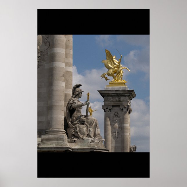 Póster Pegasus Pont Alexandre statue skulptur Paris Pont (Frente)