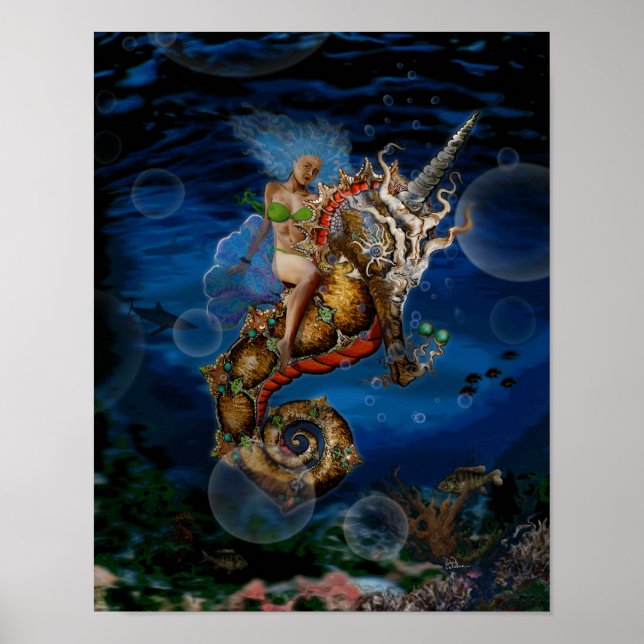 Póster Pegasus Unicorn Seahorse (Frente)