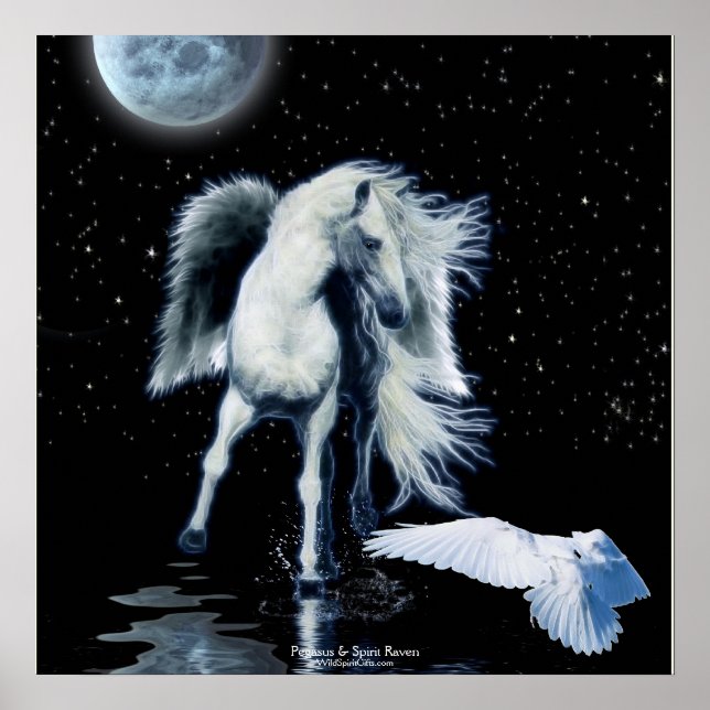 Póster PEGASUS y Poster de la Fantasía de BLANCO RAVEN (Frente)