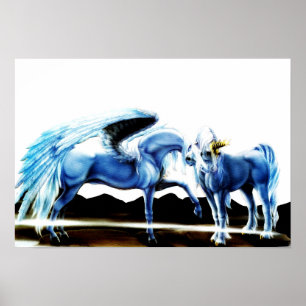 Póster Pegasus Y Unicornio