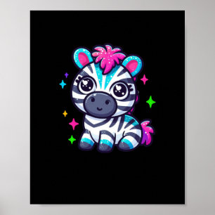 Póster Pegatina Cebra Cute