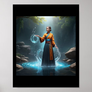 Póster Pegatina Chica monje2