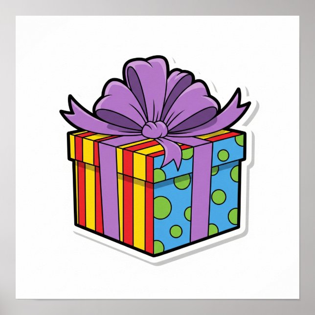 Póster Pegatina de caja de regalo (Frente)