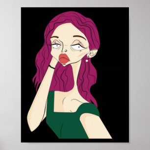 Póster Pegatina de Chica dividido