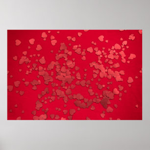 Póster Pegatina de corazón rojo digital