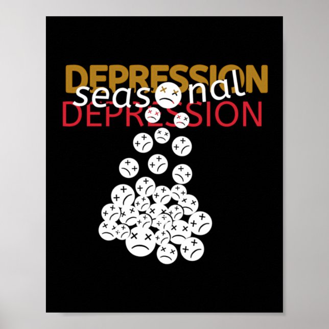 Póster Pegatina de depresión estacional (Frente)