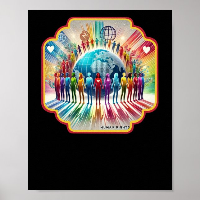 Póster Pegatina de Derechos Humanos (Frente)