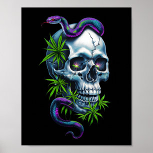 Póster Pegatina De Diseño De Calaveras Y Serpientes