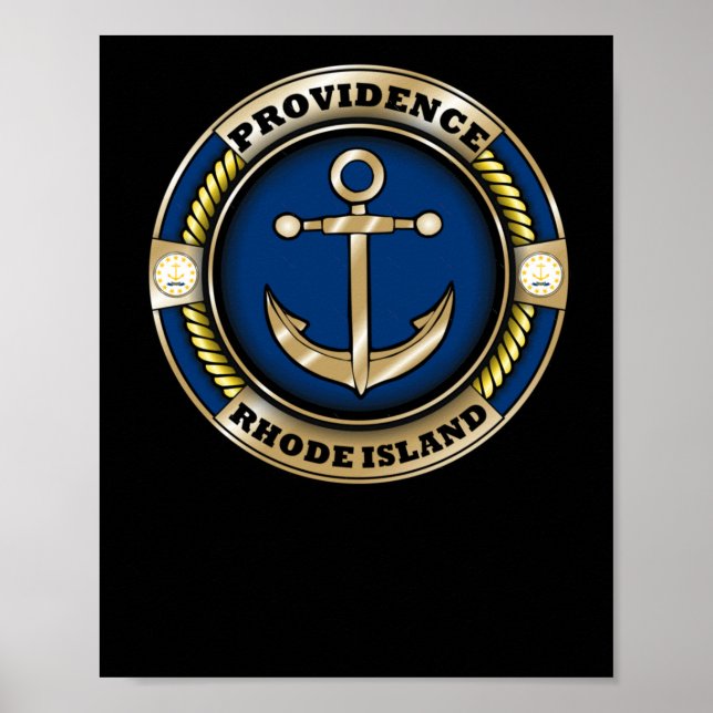 Póster Pegatina de emblemas de ancla de Providence Rhode  (Frente)