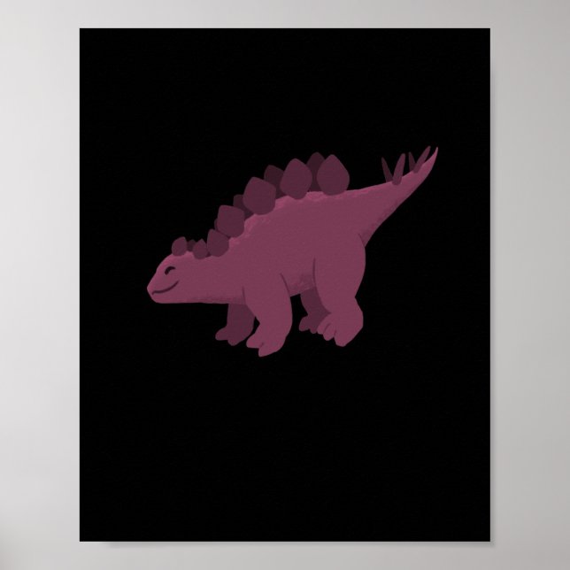 Póster Pegatina de estegosaurios de cute (Frente)