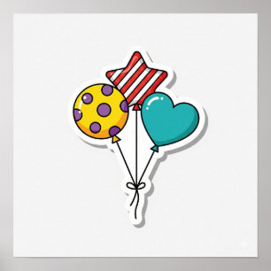 Póster Pegatina de globos