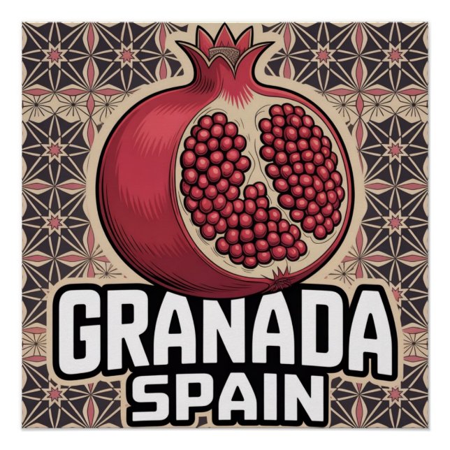 Póster Pegatina de Granada España (Anverso)