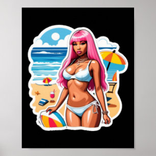 Póster Pegatina de la playa de Nicki Minaj