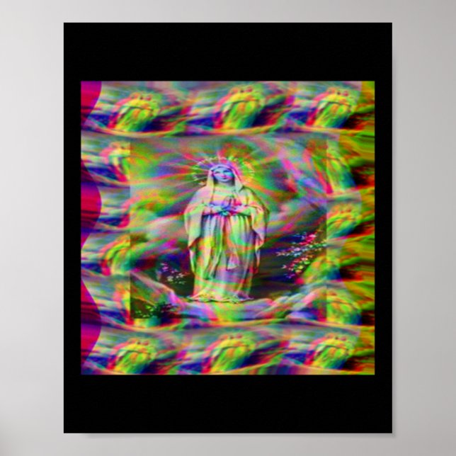 Póster Pegatina De Nuestra Señora De Lourdes (Frente)