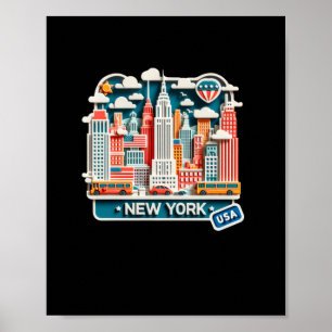 Póster Pegatina De Nueva York En Estados Unidos