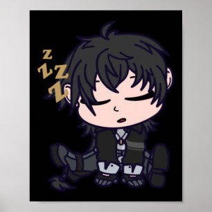 Póster Pegatina de ondas de Wuther de Masc Rover Chibi