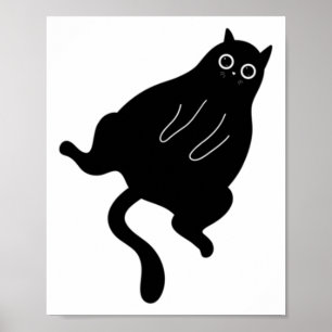 Póster Pegatina de Pegatina de gato negro gordo
