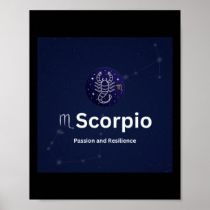 Póster Pegatina de Rótulo Escorpio Zodiac