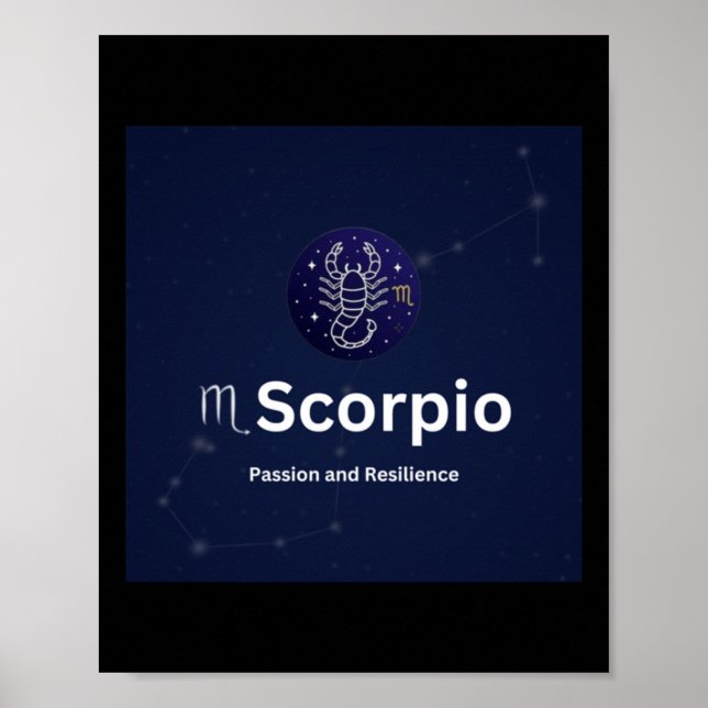Póster Pegatina de Rótulo Escorpio Zodiac (Frente)