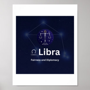 Póster Pegatina de Rótulo Libra Zodiac