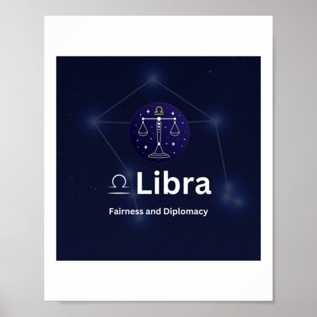 Póster Pegatina de Rótulo Libra Zodiac (Frente)