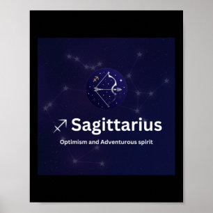 Póster Pegatina de Rótulo Sagittarius Zodiac
