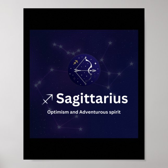 Póster Pegatina de Rótulo Sagittarius Zodiac (Frente)