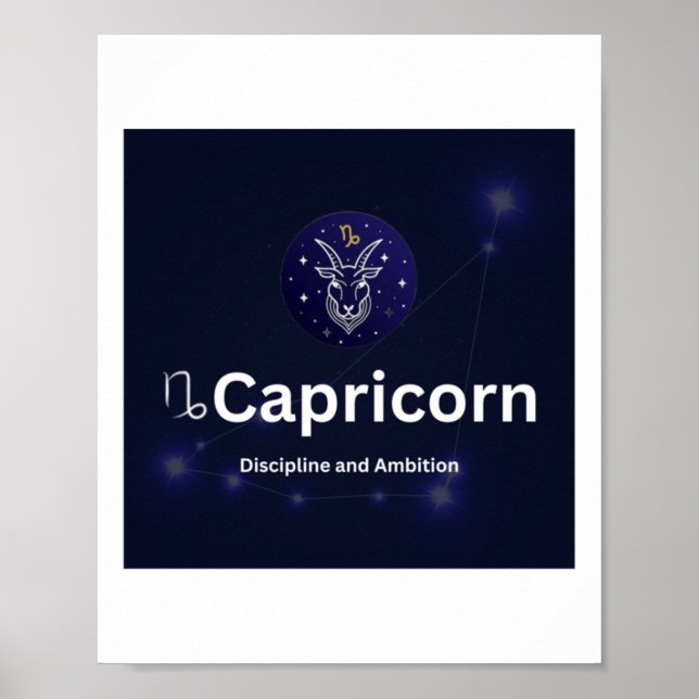 Póster Pegatina de Rótulo Zodiac de Capricornio (Frente)