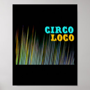 Póster Pegatina de texto de banda de color Circo Loco