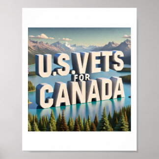 Póster Pegatina de veteranos de EE. UU. que apoyan a Cana