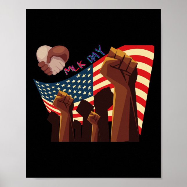 Póster Pegatina del Día De La Mlk (Frente)