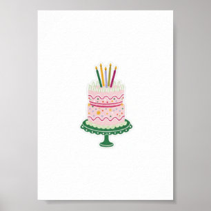 Póster Pegatina del pastel de cumpleaños